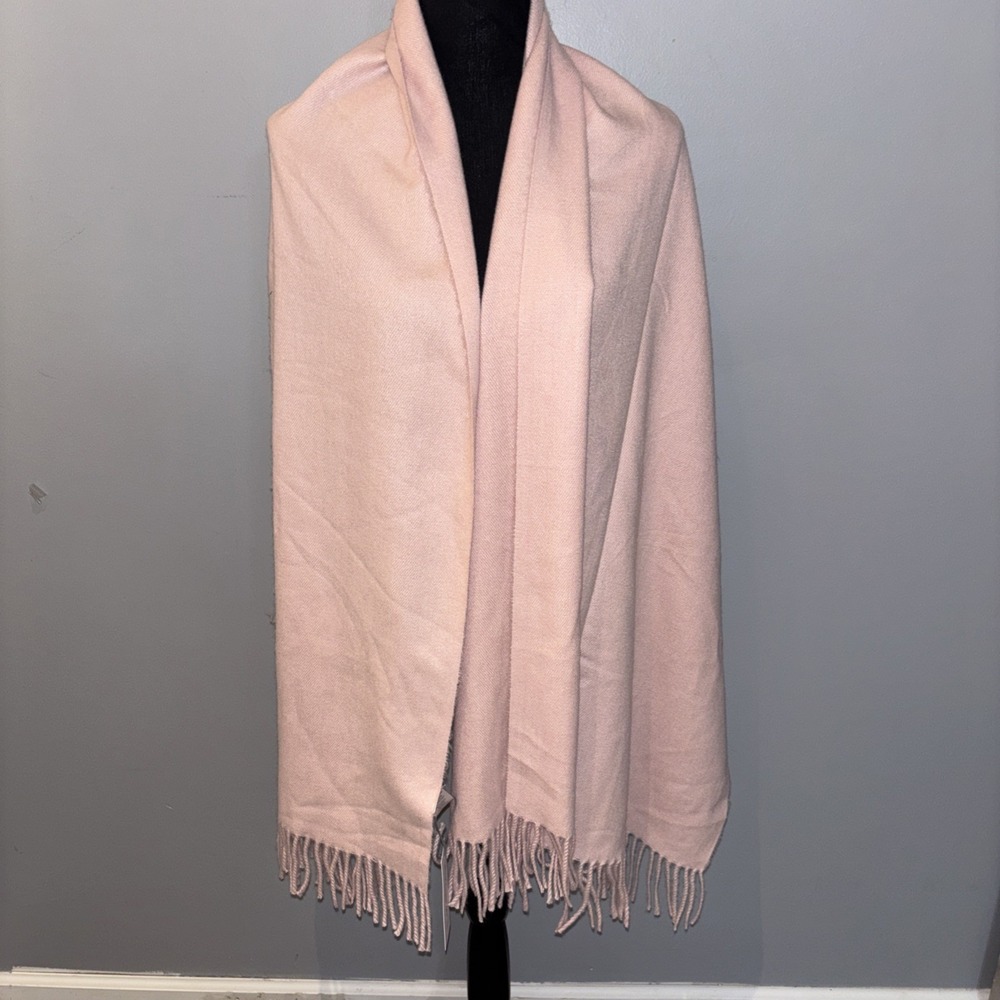 Liz Claiborne Rose Quartz Heather Shawl Scarf Multifunctional Tassels 72" X  27"